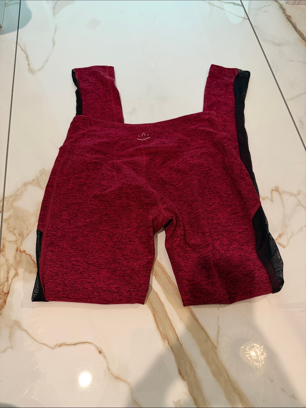 Maroon Athletic Biker Shorts with Black Side Panels
